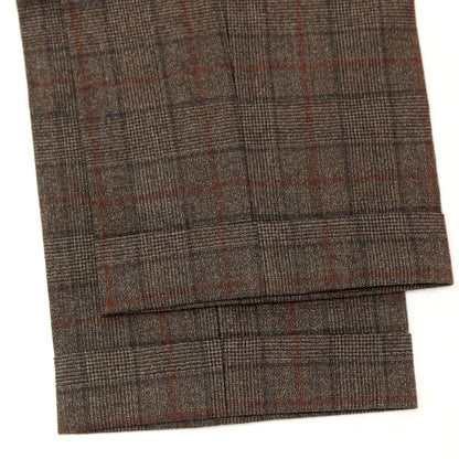 【中古】ベルウィッチ BERWICH ウール チェック ドレススラックスパンツ ブラウンxレッド系【サイズ44】【 状態ランクB 】【 メンズ 】