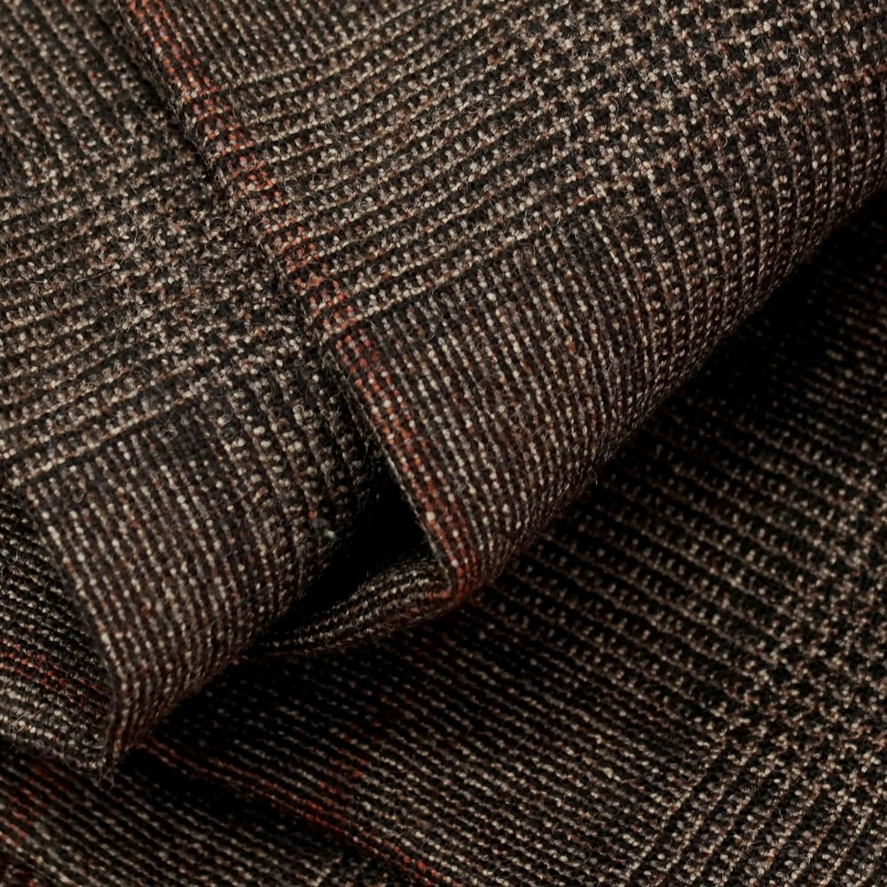 【中古】ベルウィッチ BERWICH ウール チェック ドレススラックスパンツ ブラウンxレッド系【サイズ44】【 状態ランクB 】【 メンズ 】