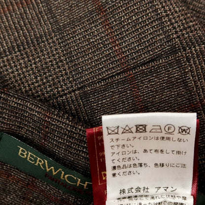 【中古】ベルウィッチ BERWICH ウール チェック ドレススラックスパンツ ブラウンxレッド系【サイズ44】【 状態ランクB 】【 メンズ 】