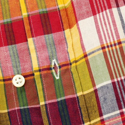 【中古】ポロ ラルフローレン Polo Ralph Lauren BEAMS別注 コットン チェック ボタンダウン カジュアルシャツ イエローxレッド【サイズL】【 状態ランクB 】【 メンズ 】