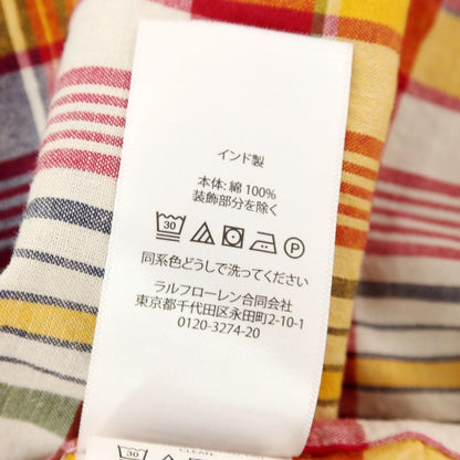 【中古】ポロ ラルフローレン Polo Ralph Lauren BEAMS別注 コットン チェック ボタンダウン カジュアルシャツ イエローxレッド【サイズL】【 状態ランクB 】【 メンズ 】