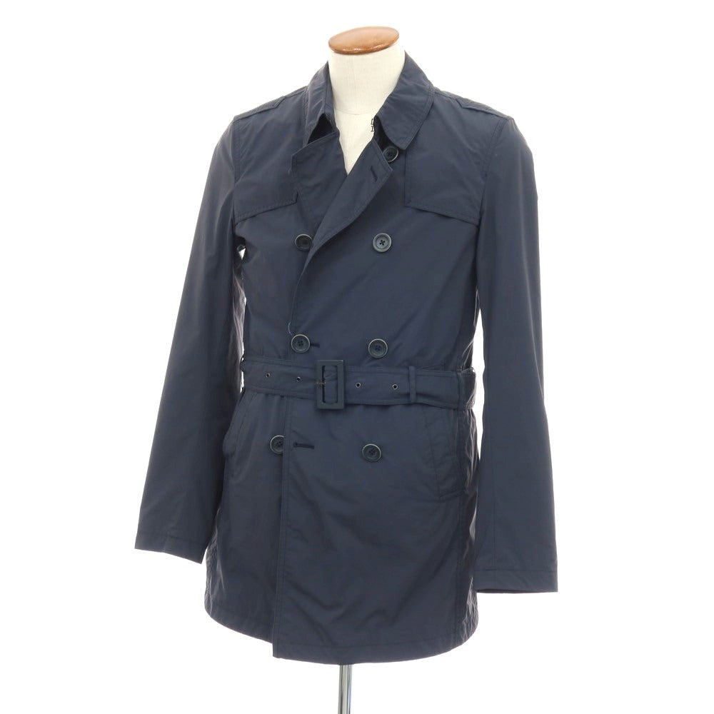 【中古】ヘルノ Herno ナイロン トレンチコート ネイビー【 サイズ46 】【 状態ランクC 】【 メンズ 】 [APD]