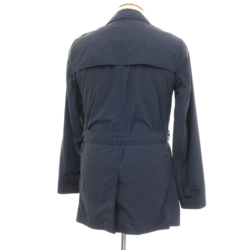【中古】ヘルノ Herno ナイロン トレンチコート ネイビー【 サイズ46 】【 状態ランクC 】【 メンズ 】 [APD]