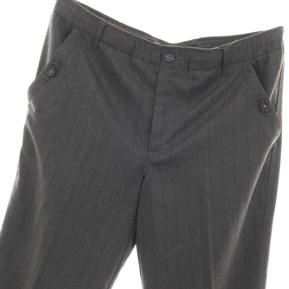 【中古】バージスブルック BASIS BROEK ウールポリエステルポリウレタン ストライプ イージースラックスパンツ グレー【サイズ46】【 状態ランクB 】【 メンズ 】