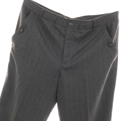 【中古】バージスブルック BASIS BROEK ウールポリエステルポリウレタン ストライプ イージースラックスパンツ グレー【サイズ46】【 状態ランクB 】【 メンズ 】