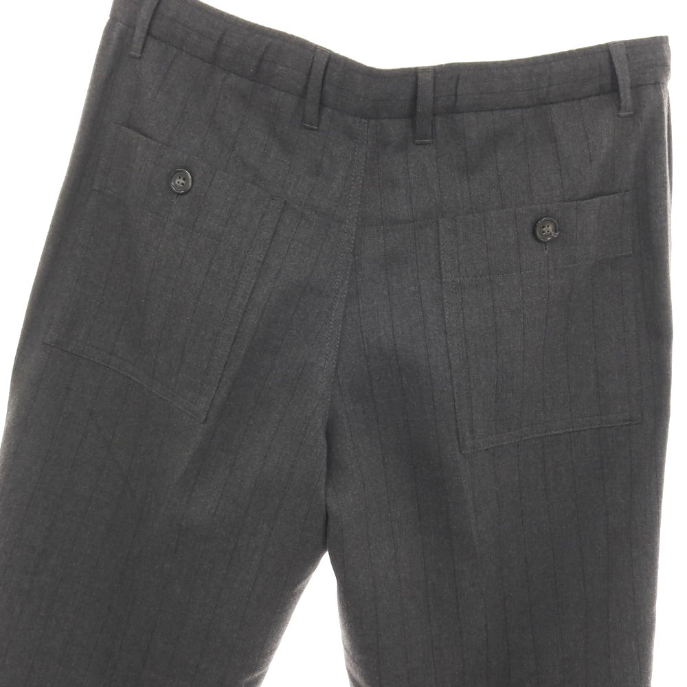 【中古】バージスブルック BASIS BROEK ウールポリエステルポリウレタン ストライプ イージースラックスパンツ グレー【サイズ46】【 状態ランクB 】【 メンズ 】