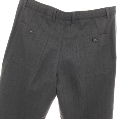 【中古】バージスブルック BASIS BROEK ウールポリエステルポリウレタン ストライプ イージースラックスパンツ グレー【サイズ46】【 状態ランクB 】【 メンズ 】