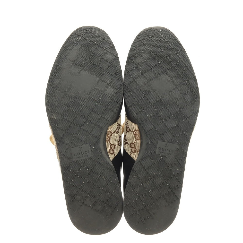 【中古】グッチ GUCCI レザー スニーカー ブラック【サイズ41 1/2】【 状態ランクD 】【 メンズ 】
