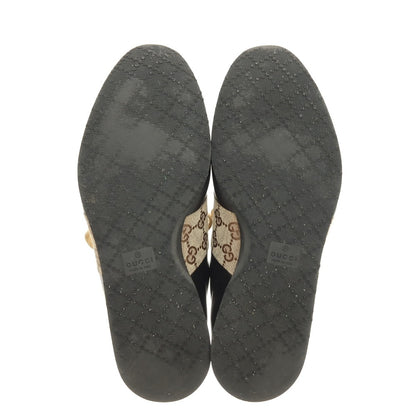 【中古】グッチ GUCCI レザー スニーカー ブラック【サイズ41 1/2】【 状態ランクD 】【 メンズ 】