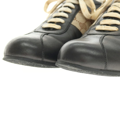 【中古】グッチ GUCCI レザー スニーカー ブラック【サイズ41 1/2】【 状態ランクD 】【 メンズ 】
