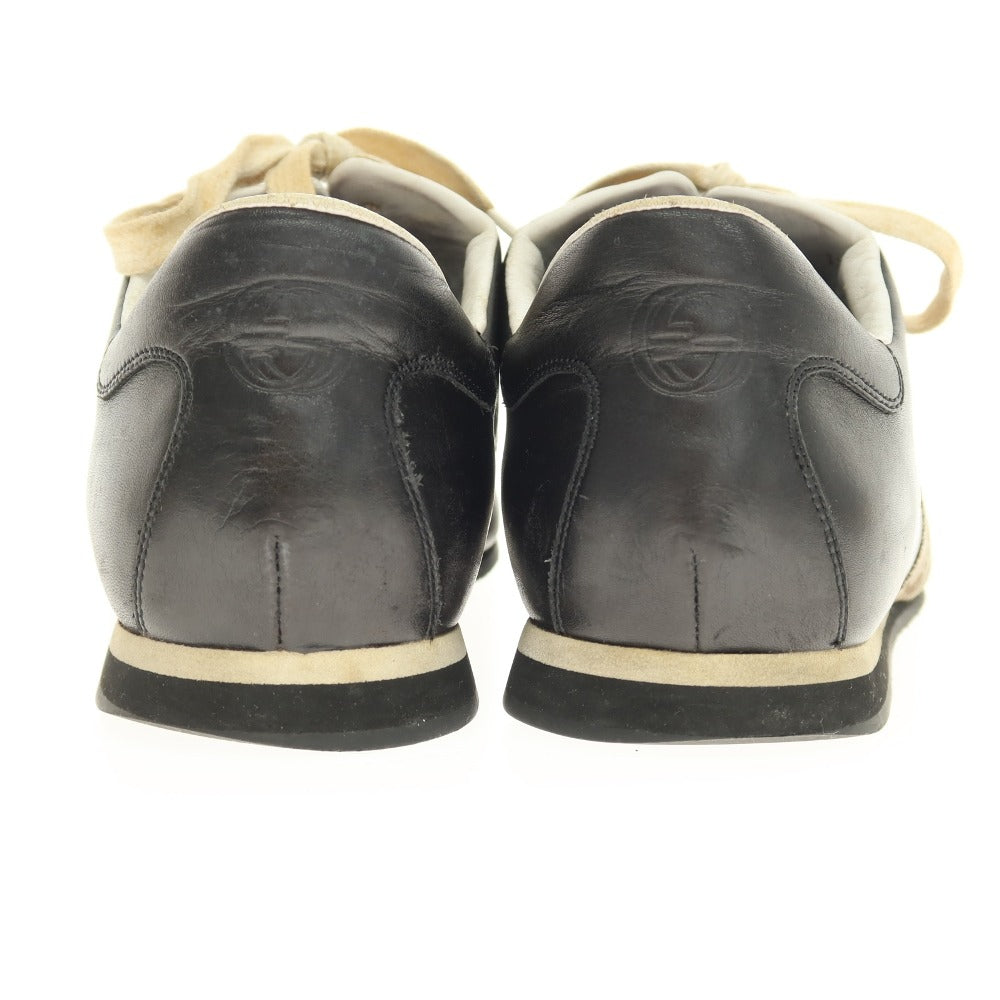 【中古】グッチ GUCCI レザー スニーカー ブラック【サイズ41 1/2】【 状態ランクD 】【 メンズ 】