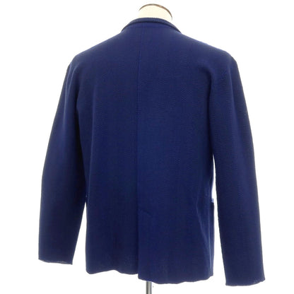 【中古】オム プリッセ イッセイミヤケ HOMME PLISSE ISSEY MIYAKE 2026年春夏 ポリエステル系 ヘリンボーン 1B ニットジャケット ロイヤルブルー【サイズ表記なし（L位）】【 状態ランクA 】【 メンズ 】