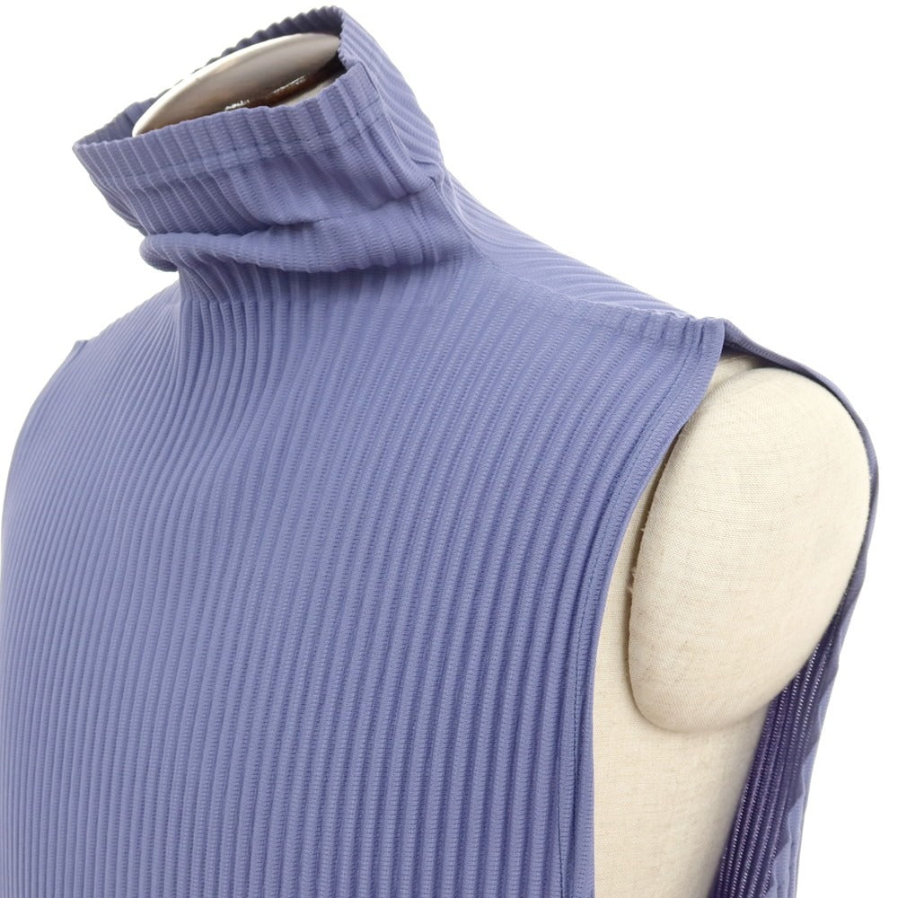 【中古】オム プリッセ イッセイミヤケ HOMME PLISSE ISSEY MIYAKE 2026年春夏 ポリエステル系 プリーツ ハイネック ノースリーブトップ ブルーバイオレット【サイズ表記なし(L位)】【 状態ランクA 】【 メンズ 】