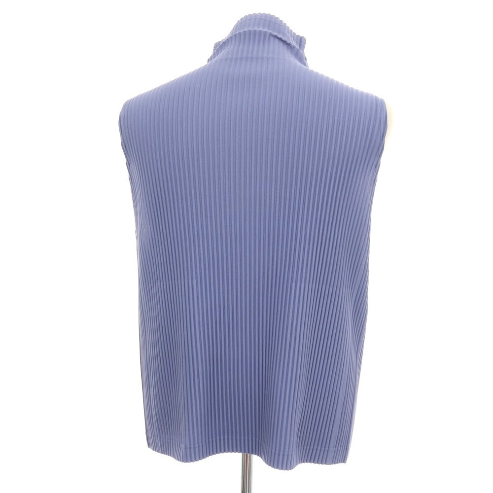 【中古】オム プリッセ イッセイミヤケ HOMME PLISSE ISSEY MIYAKE 2026年春夏 ポリエステル系 プリーツ ハイネック ノースリーブトップ ブルーバイオレット【 表記なし(L位) 】【 状態ランクA 】【 メンズ 】[APD]