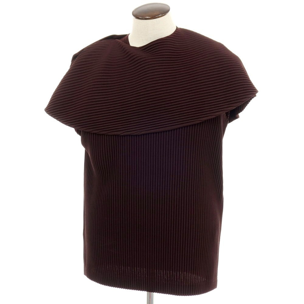 【中古】オム プリッセ イッセイミヤケ HOMME PLISSE ISSEY MIYAKE 2026年春夏 ポリエステル系 プリーツ ノースリーブトップ ブラウン【サイズ表記なし(L位)】【 状態ランクA 】【 メンズ 】