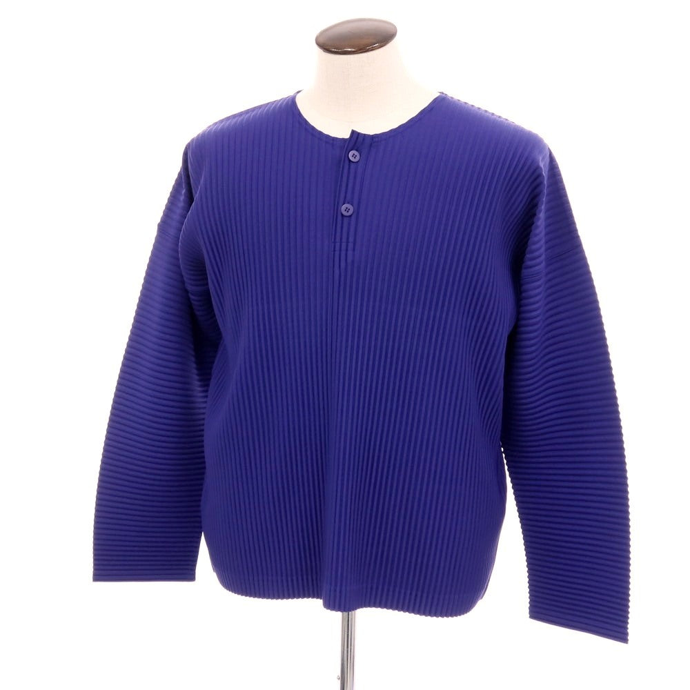 【中古】オム プリッセ イッセイミヤケ HOMME PLISSE ISSEY MIYAKE 2026年春夏 プリーツ ヘンリーネック 長袖カットソー ロイヤルブルー【サイズ表記なし(L位)】【 状態ランクA 】【 メンズ 】