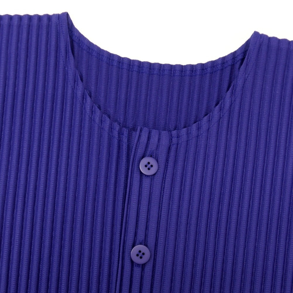 【中古】オム プリッセ イッセイミヤケ HOMME PLISSE ISSEY MIYAKE 2026年春夏 プリーツ ヘンリーネック 長袖カットソー ロイヤルブルー【サイズ表記なし(L位)】【 状態ランクA 】【 メンズ 】