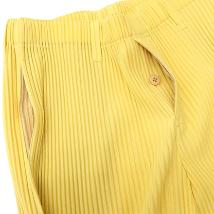 【中古】オム プリッセ イッセイミヤケ HOMME PLISSE ISSEY MIYAKE 2026年春夏 プリーツ イージーパンツ イエロー【サイズ表記なし(L位)】【 状態ランクA 】【 メンズ 】