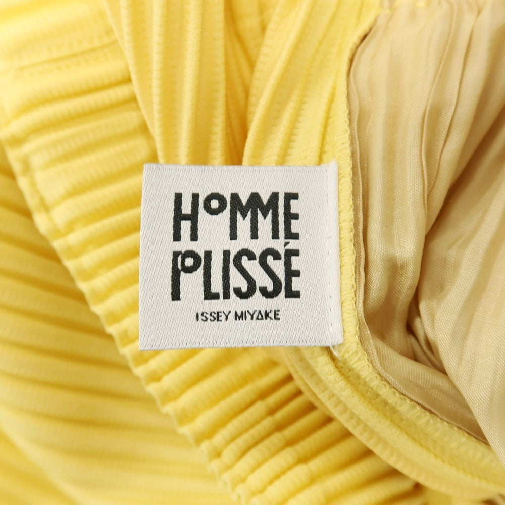 【中古】オム プリッセ イッセイミヤケ HOMME PLISSE ISSEY MIYAKE 2026年春夏 プリーツ イージーパンツ イエロー【サイズ表記なし(L位)】【 状態ランクA 】【 メンズ 】