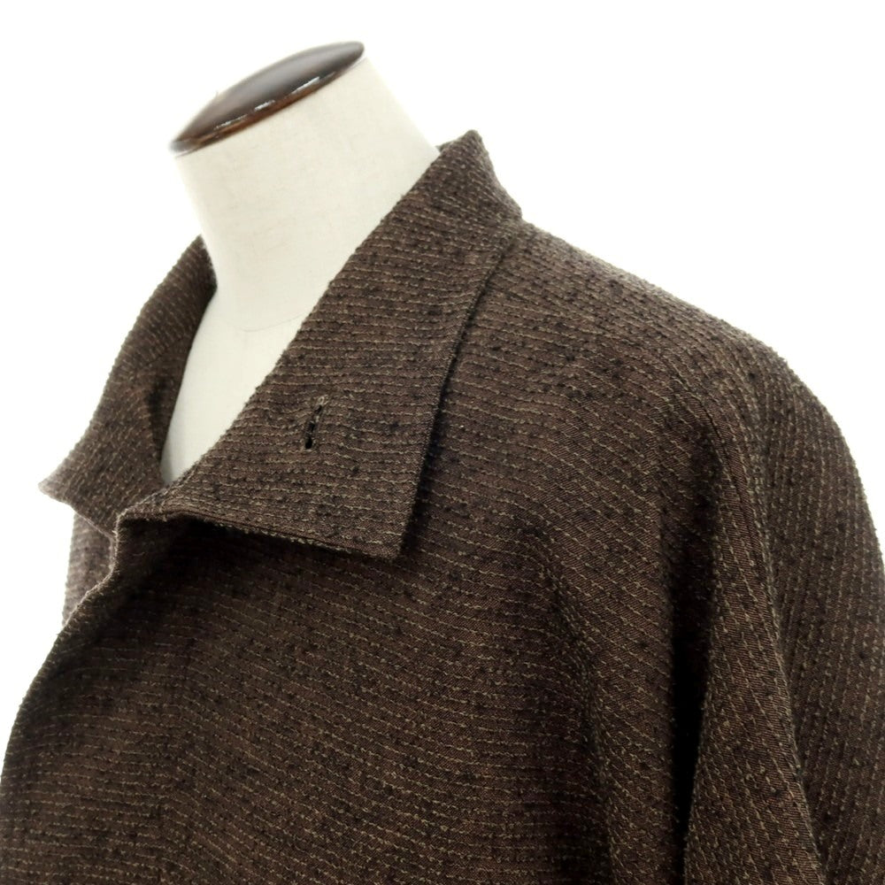 【中古】アイム メン IM MEN 2026年春夏 リネン系 スタンドカラーブルゾン ブラウン【サイズ表記なし(L位)】【 状態ランクA 】【 メンズ 】