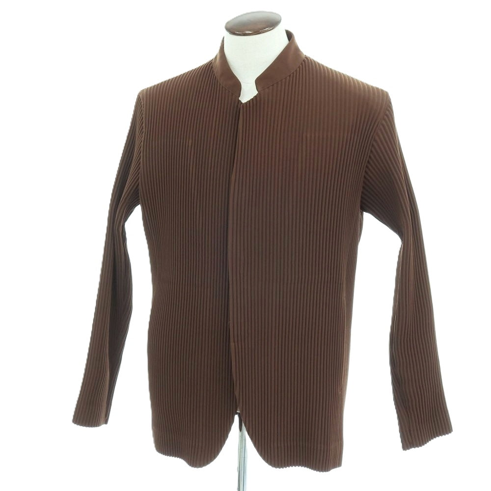 【中古】オム プリッセ イッセイミヤケ HOMME PLISSE ISSEY MIYAKE 2026年春夏 ポリエステル系 プリーツ 3B マオカラージャケット ブラウン【サイズ表記なし(L位)】【 状態ランクA 】【 メンズ 】