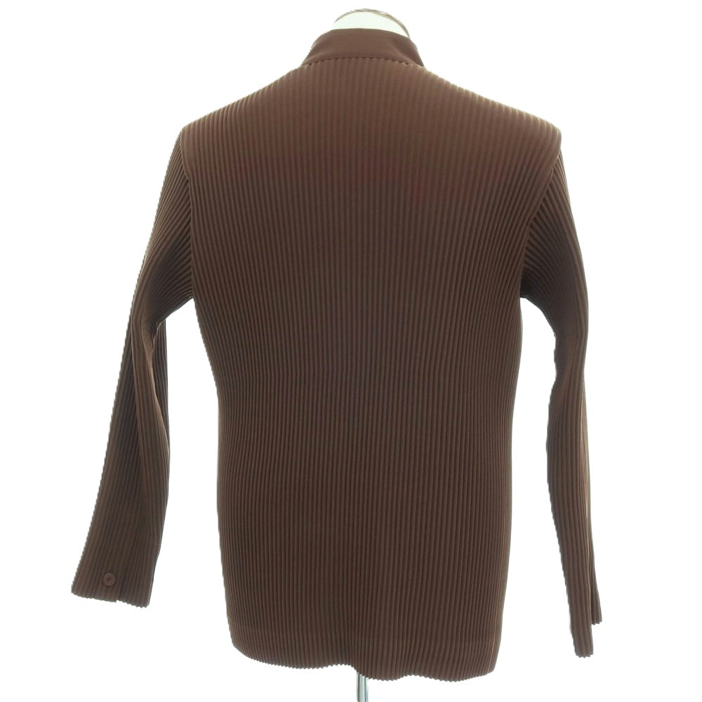 【中古】オム プリッセ イッセイミヤケ HOMME PLISSE ISSEY MIYAKE 2026年春夏 ポリエステル系 プリーツ 3B マオカラージャケット ブラウン【サイズ表記なし(L位)】【 状態ランクA 】【 メンズ 】