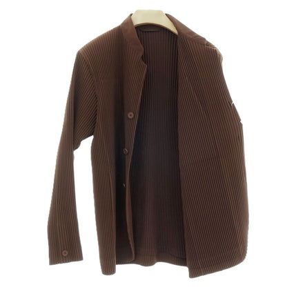【中古】オム プリッセ イッセイミヤケ HOMME PLISSE ISSEY MIYAKE 2026年春夏 ポリエステル系 プリーツ 3B マオカラージャケット ブラウン【サイズ表記なし(L位)】【 状態ランクA 】【 メンズ 】