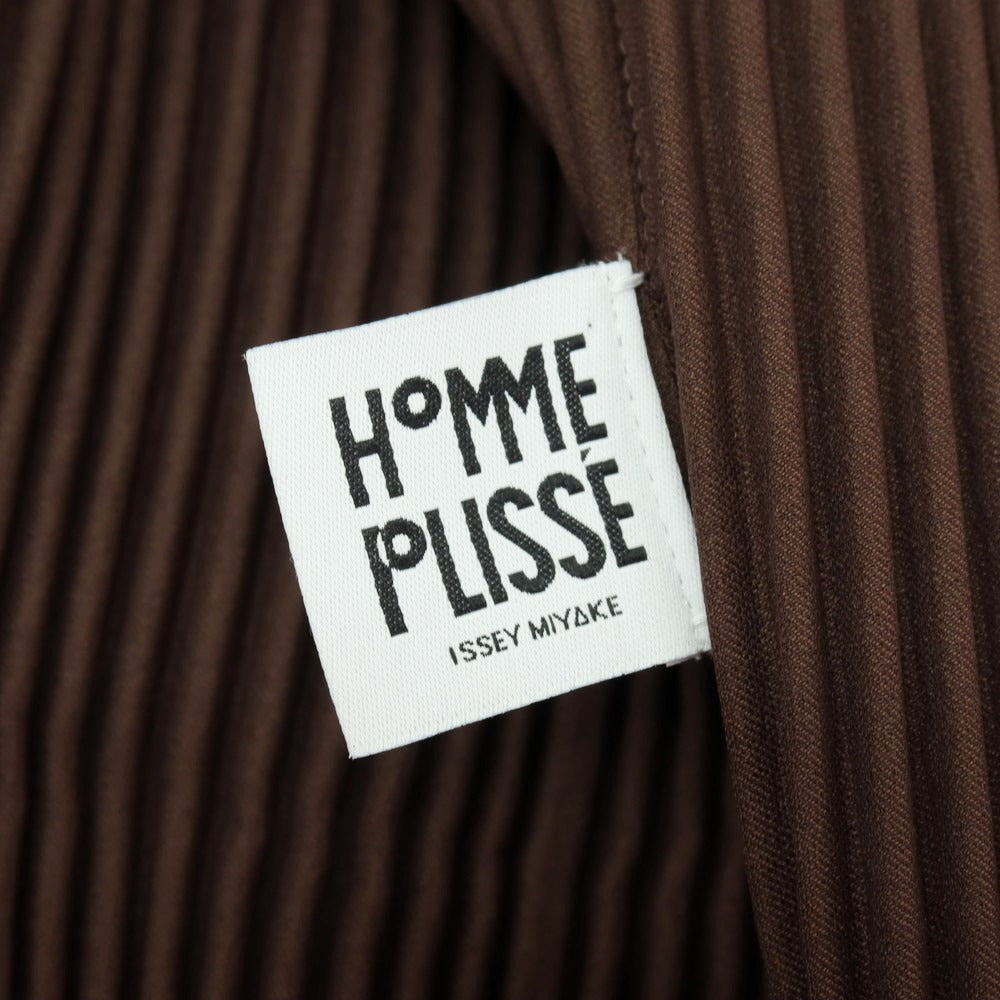 【中古】オム プリッセ イッセイミヤケ HOMME PLISSE ISSEY MIYAKE 2026年春夏 ポリエステル系 プリーツ 3B マオカラージャケット ブラウン【サイズ表記なし(L位)】【 状態ランクA 】【 メンズ 】