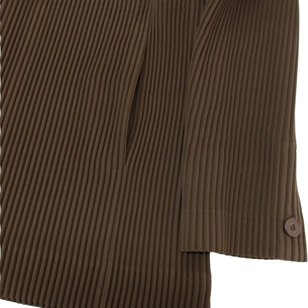 【中古】オム プリッセ イッセイミヤケ HOMME PLISSE ISSEY MIYAKE 2026年春夏 ポリエステル系 プリーツ 3B マオカラージャケット ブラウン【サイズ表記なし(L位)】【 状態ランクA 】【 メンズ 】
