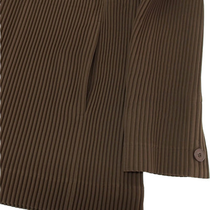 【中古】オム プリッセ イッセイミヤケ HOMME PLISSE ISSEY MIYAKE 2026年春夏 ポリエステル系 プリーツ 3B マオカラージャケット ブラウン【サイズ表記なし(L位)】【 状態ランクA 】【 メンズ 】