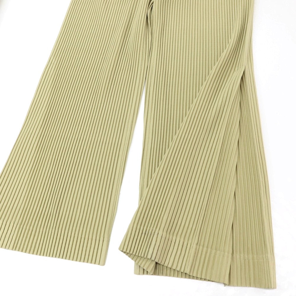 【中古】オム プリッセ イッセイミヤケ HOMME PLISSE ISSEY MIYAKE 2026年春夏 ポリエステル系 プリーツ イージーパンツ ライトグリーン【サイズ表記なし(L位)】【 状態ランクA 】【 メンズ 】