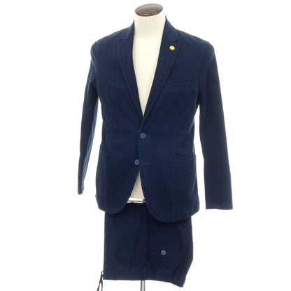 【中古】ジャンネット giannetto CORALLO ストレッチ コットン 2つボタンスーツ セットアップ ネイビー【サイズ50】【 状態ランクB 】【 メンズ 】