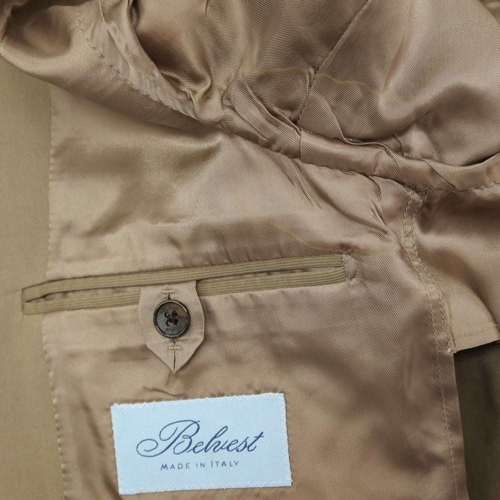 【中古】ベルベスト Belvest ストレッチ コットン 3つボタンスーツ グレージュ【サイズ上46/下48】【 状態ランクD 】【 メンズ 】