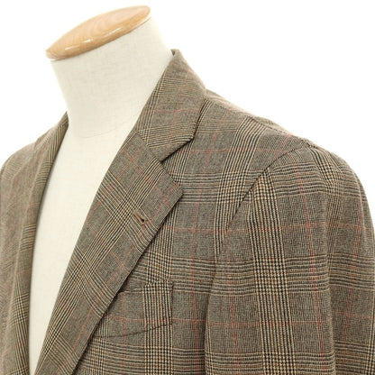 【中古】ラベラ サルトリア ナポレターナ La vera Sartoria Napoletana ウール グレンチェック 3つボタンスーツ ベージュxブラック【サイズ44】【 状態ランクC 】【 メンズ 】