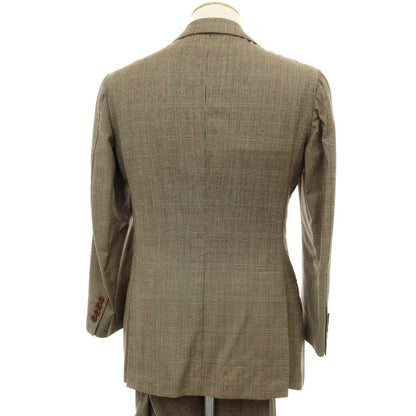 【中古】ラベラ サルトリア ナポレターナ La vera Sartoria Napoletana ウール グレンチェック 3つボタンスーツ ベージュxブラック【サイズ44】【 状態ランクC 】【 メンズ 】