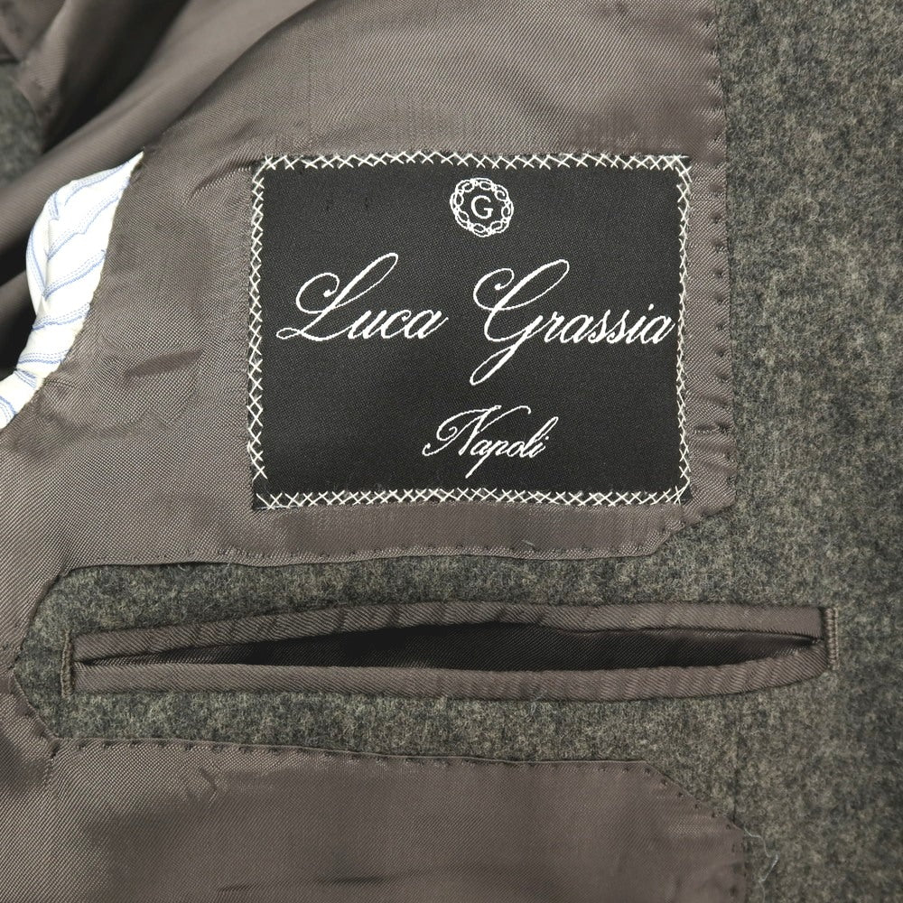 【中古】ルカ グラシア Luca Grassia ウール ダブル6B テーラードジャケット グレー【サイズ表記なし（S位）】【 状態ランクB 】【 メンズ 】