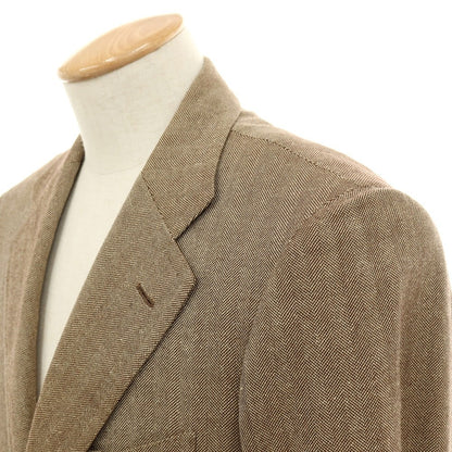 【中古】サルトリア アットリーニ Sartoria Attolini ウールシルク ヘリンボーン 3B テーラードジャケット ベージュ【サイズ44】【 状態ランクC 】【 メンズ 】