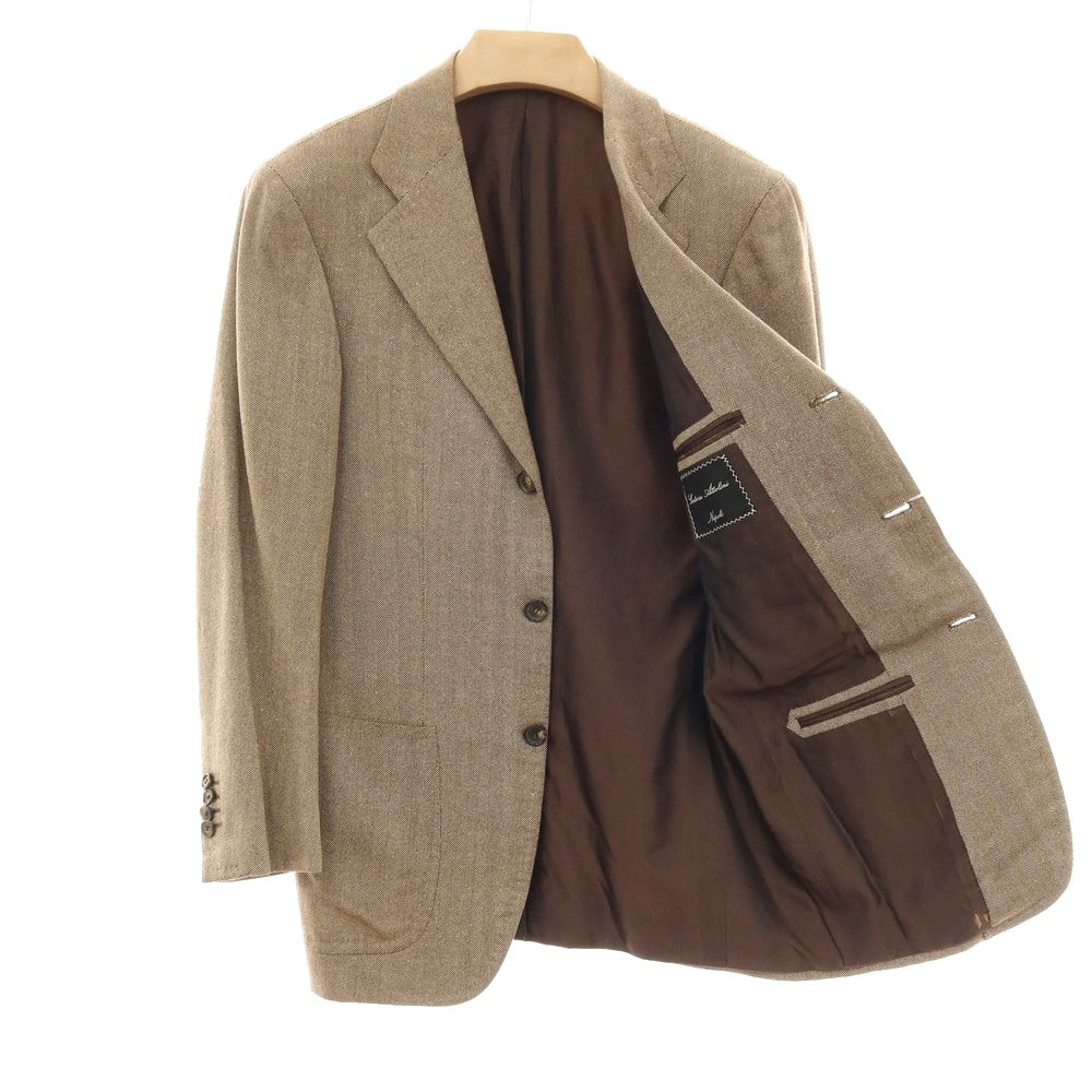 【中古】サルトリア アットリーニ Sartoria Attolini ウールシルク ヘリンボーン 3B テーラードジャケット ベージュ【サイズ44】【 状態ランクC 】【 メンズ 】