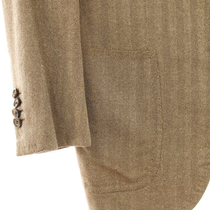 【中古】サルトリア アットリーニ Sartoria Attolini ウールシルク ヘリンボーン 3B テーラードジャケット ベージュ【サイズ44】【 状態ランクC 】【 メンズ 】