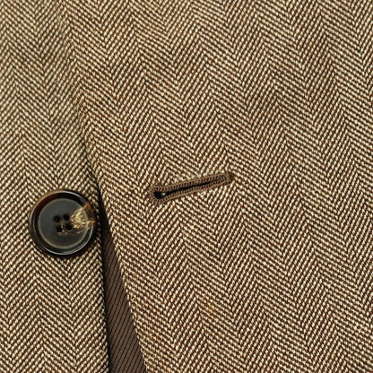 【中古】サルトリア アットリーニ Sartoria Attolini ウールシルク ヘリンボーン 3B テーラードジャケット ベージュ【サイズ44】【 状態ランクC 】【 メンズ 】