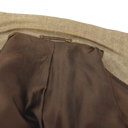 【中古】サルトリア アットリーニ Sartoria Attolini ウールシルク ヘリンボーン 3B テーラードジャケット ベージュ【サイズ44】【 状態ランクC 】【 メンズ 】