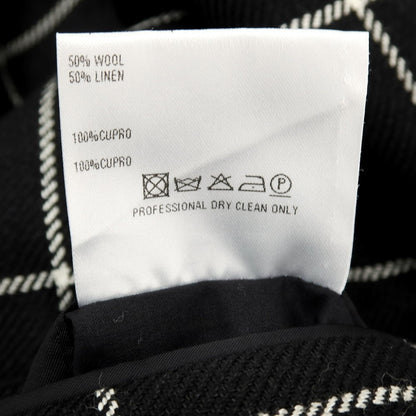 【中古】カルーゾ CARUSO ウールリネン ウィンドウペーンチェック 2B テーラードジャケット ブラックxホワイト【サイズ46】【 状態ランクA 】【 メンズ 】