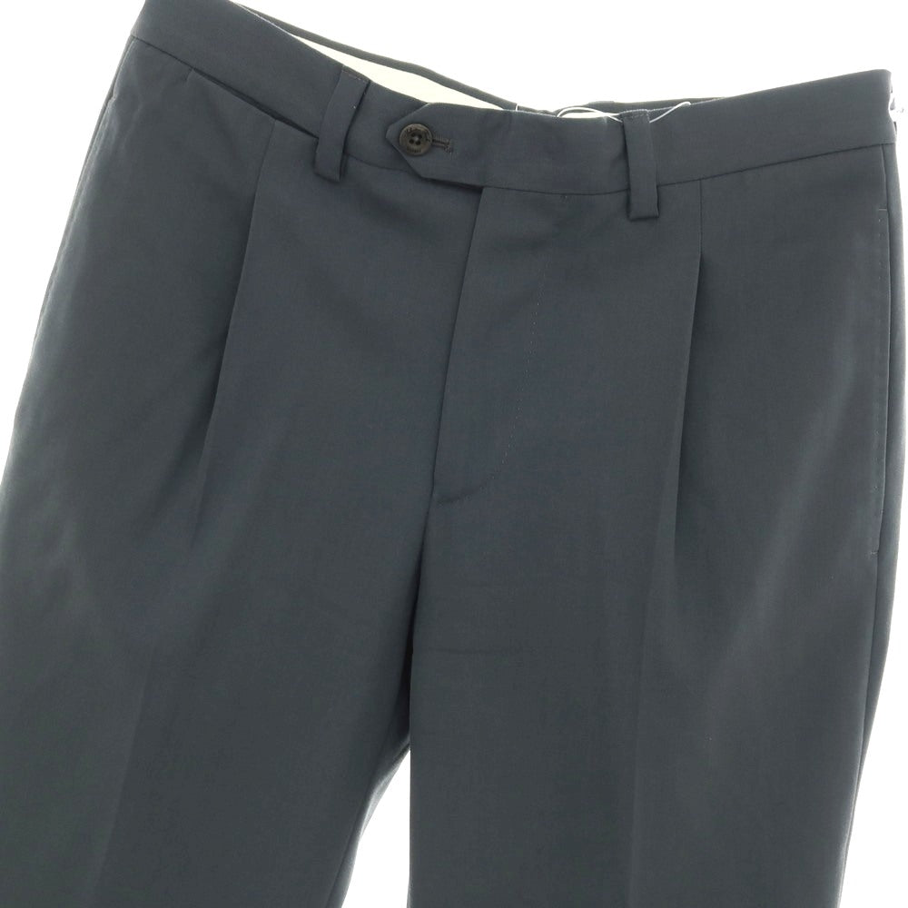 【中古】サルヴァトーレピッコロ Salvatore Piccolo ウール系 ドレススラックスパンツ グリーングレー系【サイズ表記なし（S位）】【 状態ランクB 】【 メンズ 】