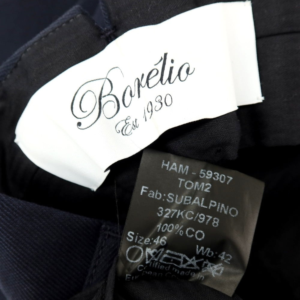 【中古】ボレリオ Borelio ツイルコットン カジュアルスラックスパンツ ネイビー【 サイズ46 】【 状態ランクB 】【 メンズ 】 [APD]