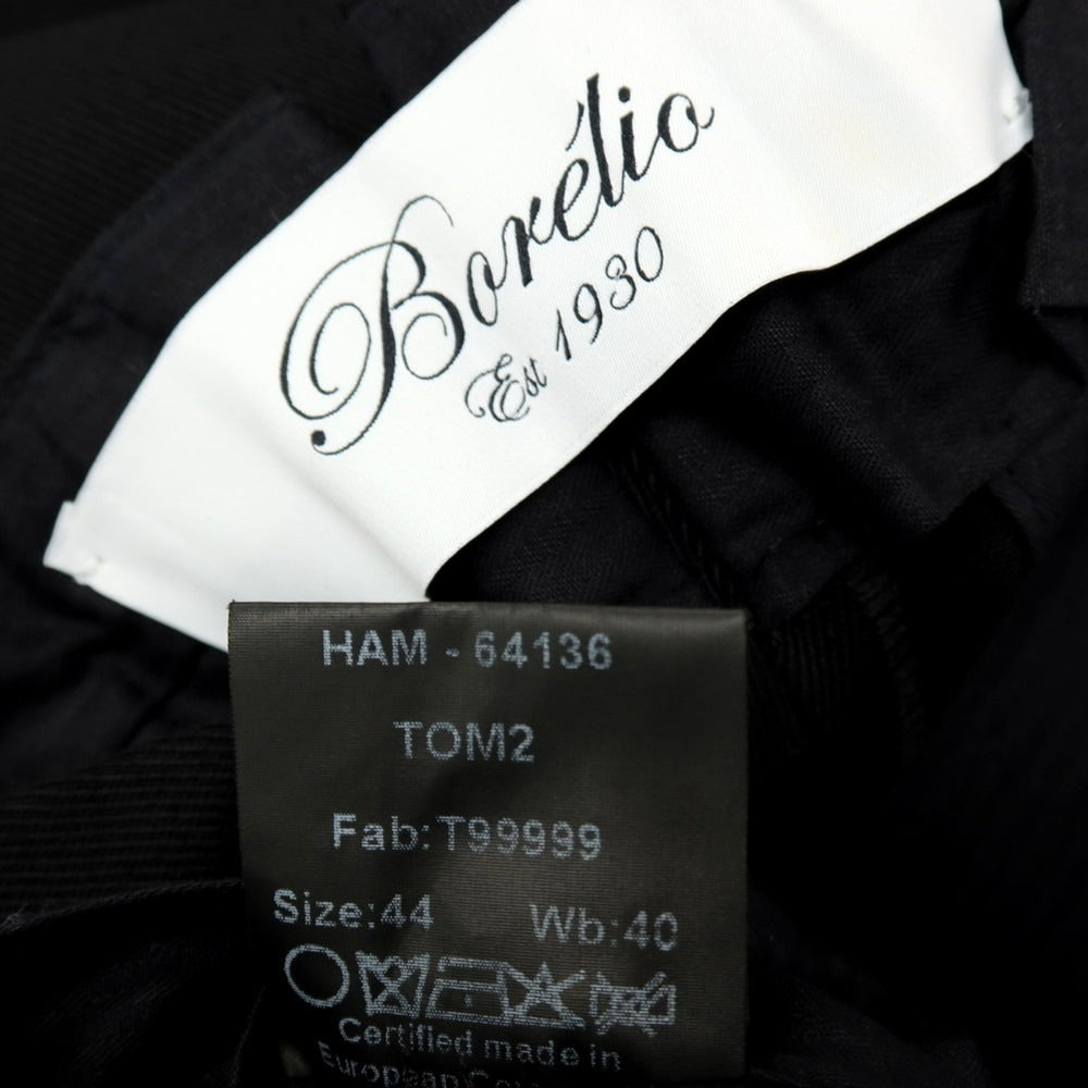 【中古】ボレリオ Borelio ツイルコットン系 カジュアルスラックスパンツ ブラック【サイズ44】【 状態ランクB 】【 メンズ 】