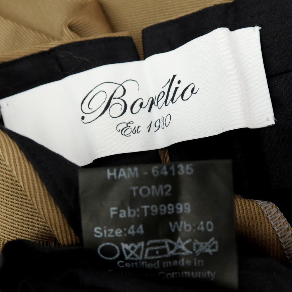 【中古】ボレリオ Borelio ツイルコットン系 カジュアルスラックスパンツ カーキ系【サイズ44】【 状態ランクB 】【 メンズ 】