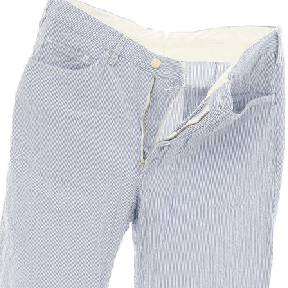 【中古】ロータスポーツ ROTA SPORTS コットンポリウレタン シアサッカー ストライプ カジュアルスラックスパンツ ブルーxホワイト【サイズ3】【 状態ランクC 】【 メンズ 】