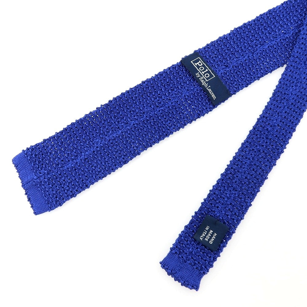 【中古】ポロ ラルフローレン Polo Ralph Lauren シルク ニットタイ ネクタイ ブルー【 状態ランクB 】【 メンズ 】