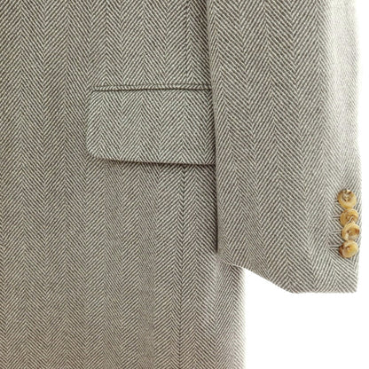 【中古】タキザワ シゲル Takizawa Shigeru Ondata ウールカシミヤ ヘリンボーン チェスターフィールドコート グレー【サイズ表記なし（S位）】【 状態ランクC 】【 メンズ 】