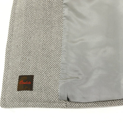 【中古】タキザワ シゲル Takizawa Shigeru Ondata ウールカシミヤ ヘリンボーン チェスターフィールドコート グレー【サイズ表記なし（S位）】【 状態ランクC 】【 メンズ 】